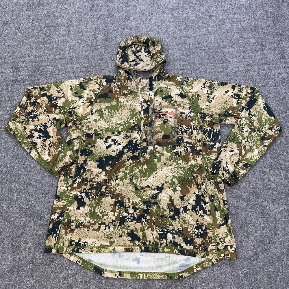 Sitka Apex Hoody Mens 2XL Subalpine Camo Pullover1/2 Zip Hunting Performance